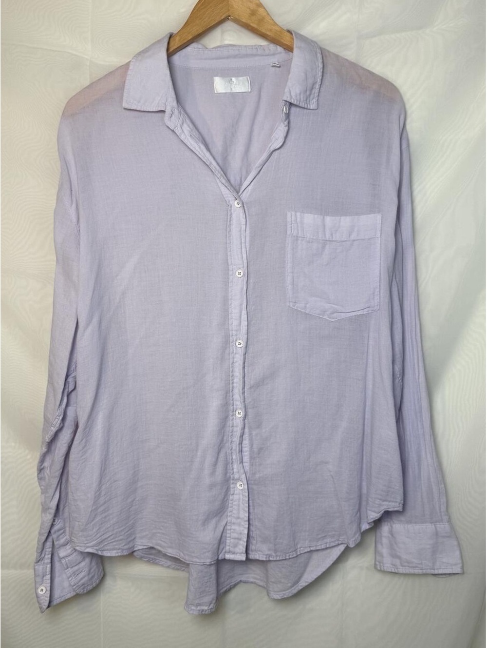 7 For All Mankind Lavender Button Front Shirt 100% Cotton